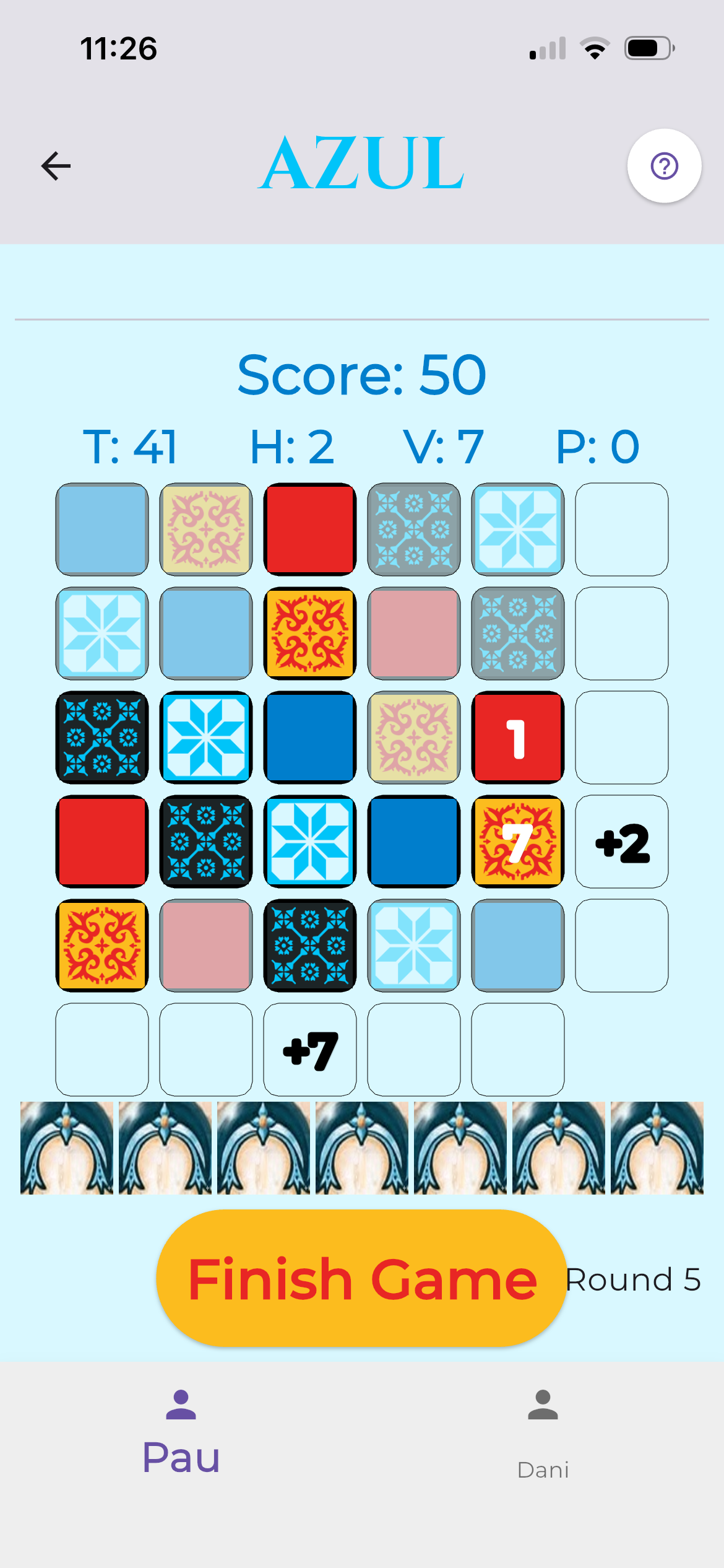 Azul app screen detail